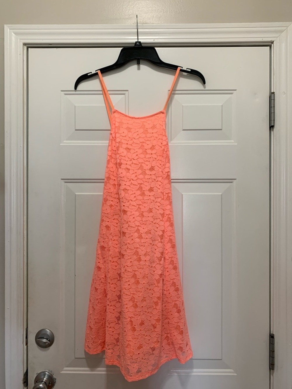 3/$15 Hollister Coral Pink Lace Cami Dress Size Large